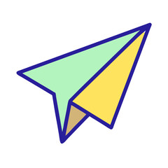 Colorful paper plane icon