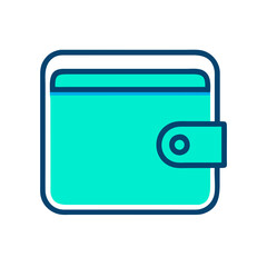 Blue minimalist wallet icon