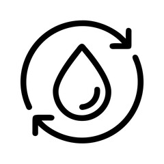 Black circular water cycle icon