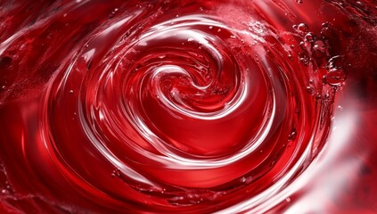 Red liquid swirling in a vortex
