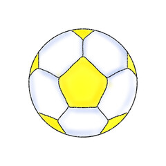 Obraz premium 黄色 カラフルなサッカーボール イラスト素材 