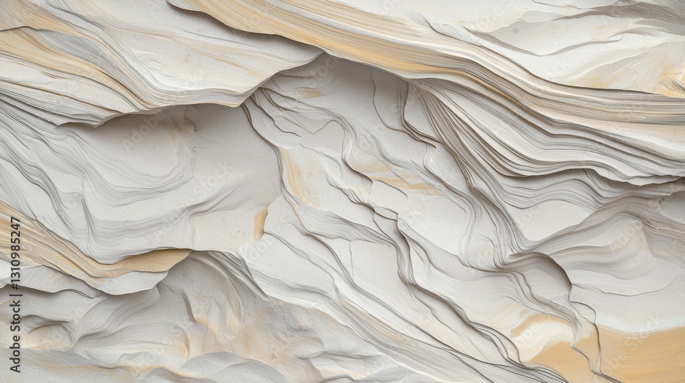 Poster a textured background with a repeating pattern of curved lines in shades of white, beige, and light 