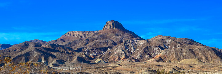 The geological features of this west Texas desert terrain make up some of the views around Lajitas, Texas.