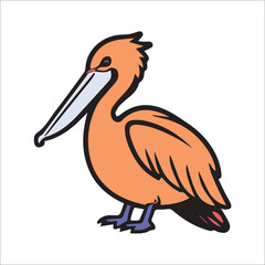 Obraz premium Cute Cartoon Pelican Illustration