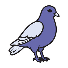 Fototapeta premium Cute Cartoon Pigeon in a Simple Style