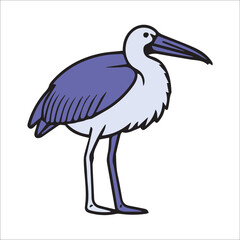 Obraz premium Outlined illustration of a perching bird