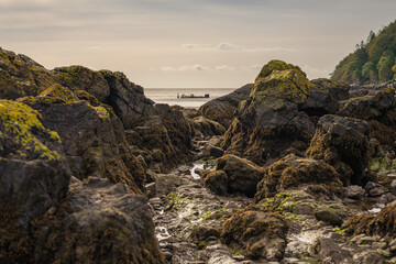 Nun Mill Bay and the Dhoon Beach on the banks of the River Dee, Scotland, UK