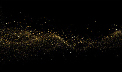 Abstract shiny gold glitter design element. For New Year, Merry Christmas greeting card design