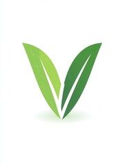 Fototapeta premium Clean green vegetarian food logo with integrated leaf design for promoting healthy lifestyle choices and sustainable eating practices