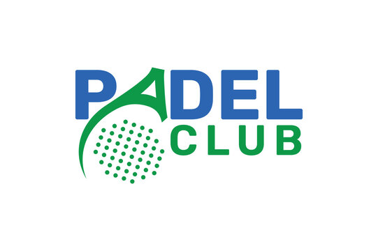 Padel logo, padel racket and ball logo design vector