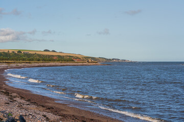 The North Sea coast near St Cyrus, Scotland, UK