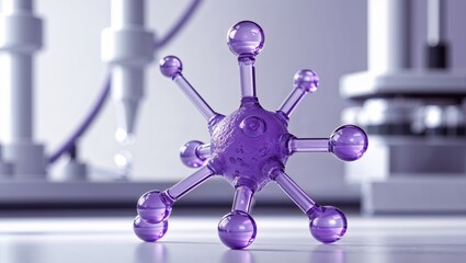 Purple Molecular Structure in Scientific Setting.