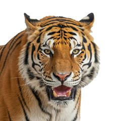 tiger roaring head, transparent PNG, isolated, cut-out