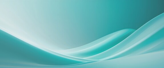 Turquoise Abstract Background With Smooth Gradients and Soft Curves