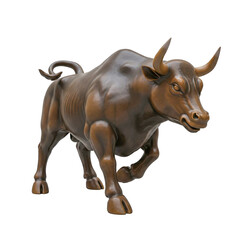 wall street bull isolated on white, transparent PNG, isolated, cut-out