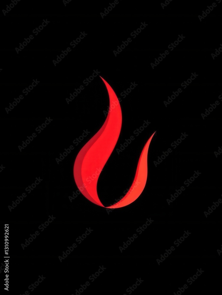 Poster modern chili pepper logo featuring a bold red color and a minimalist fire icon in a sleek design on 