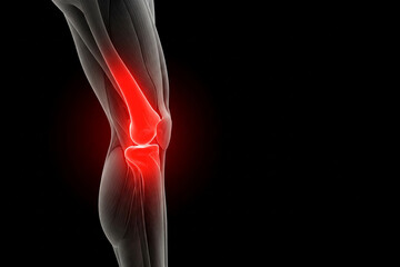 3d rendered illustration of an x ray of the knee