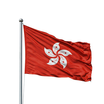 flag of Hong Kong,  transparent PNG, isolated, cut-out