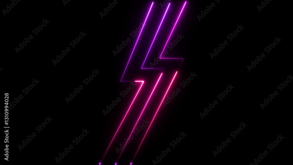 Poster abstract pink and purple color neon light animated on a dark background. abstraction neon lines movi