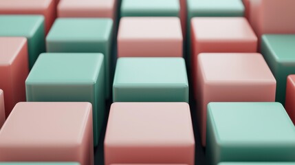Obraz premium Colorful Minimalist Cubes in Pastel Shades on a Flat Surface