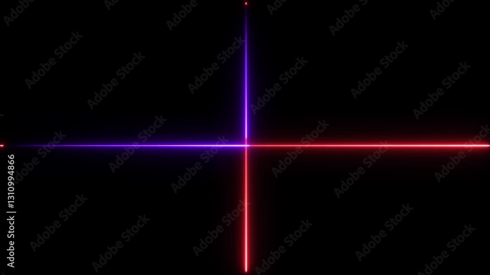 Poster abstraction neon moving line screen saver, background. abstract neon red and blue rays and glowing l