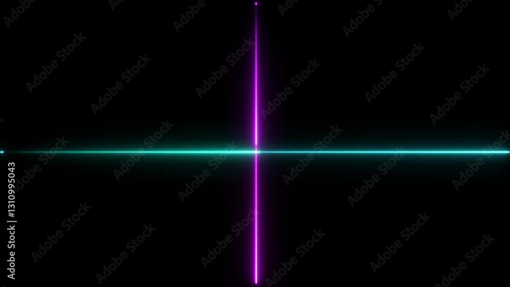 Poster abstraction neon moving line screen saver, background. abstract neon cyan and purple rays and glowin