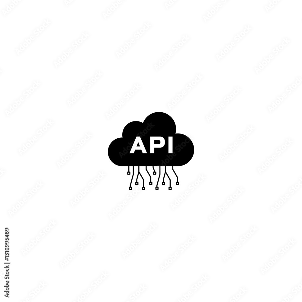 Aufkleber cloud api interface icon isolated on white background