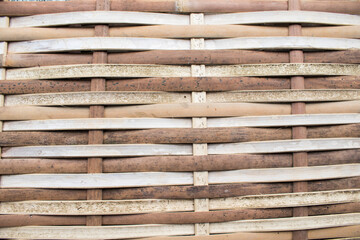 old bamboo handmade on the wall at home