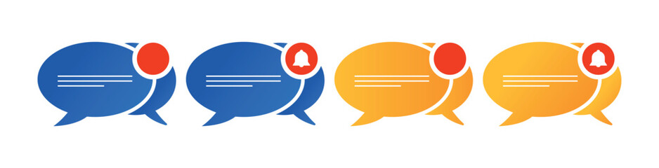 New Chat Message Notification Icon – Speech Bubble Alert for Messaging and Communication