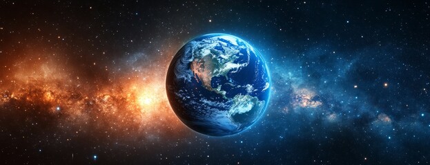 Fototapeta premium Earth in Cosmic Nebula (1)