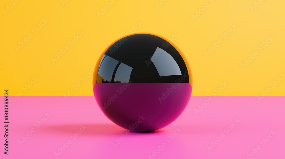 Poster modern abstract sphere on colorful background for creative projects