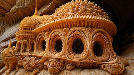 Fototapeta premium Intricate Sandcastle, Cave Setting