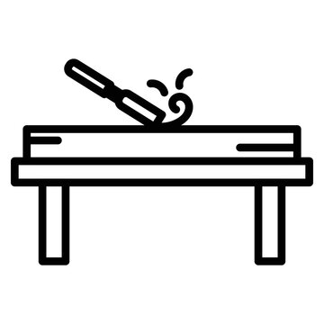 woodworking chisel cutting wood table clip art preview