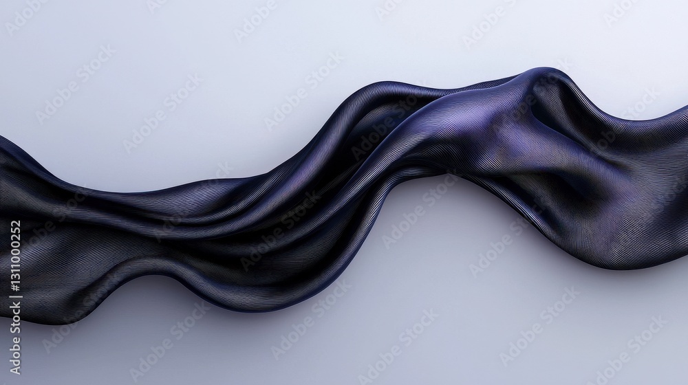 Poster elegant dark fabric flowing smoothly on subtle background surface