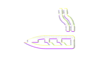 Icon cigar is distorted. Glitch. Noise, chromatic aberration, geometric distortion