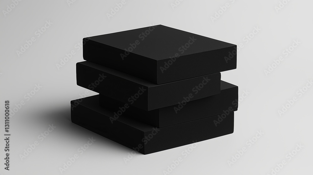Poster A stack of three identical black rectangles, aligned symmetrically