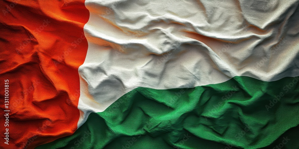 Poster waving flag of india with elegant creases capturing the essence of national pride and unity in color