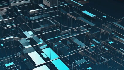 Abstract Glass & Metal Structure