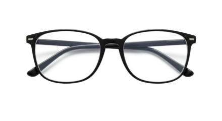 Simple Black Eye Glasses isolated on transparent png background