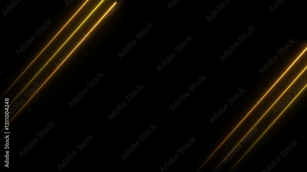Poster abstract yellow color neon lights line animation neon line ,abstraction neon lines moving down scree