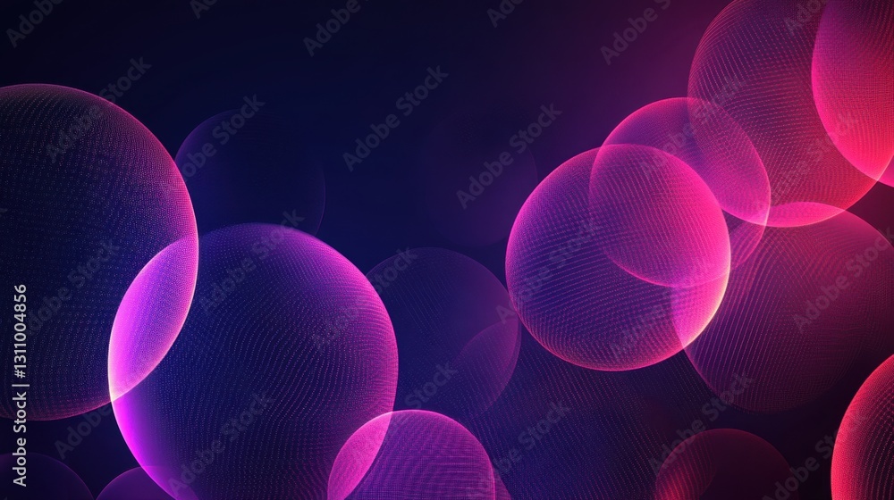 Poster a mesmerizing abstract background featuring colorful vivid spheres with a glowing effect