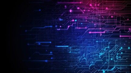Obraz premium Abstract Digital Circuit Design with Vibrant Colorful Highlights