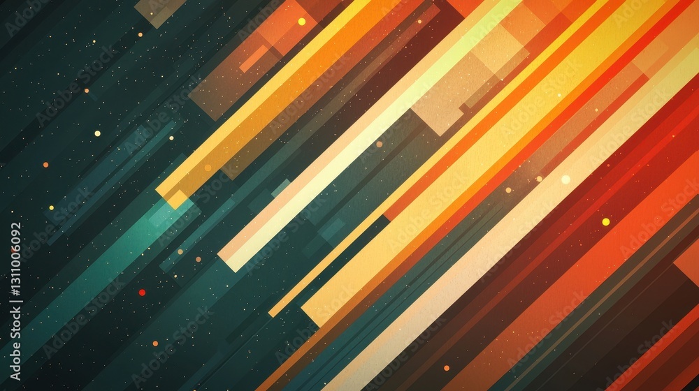Poster abstract colorful lines with texture and depth in modern design