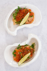 red fish caviar - a delicacy appetizer