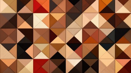 Abstract Geometric Background of Triangles and Rhombuses in Brown Tones