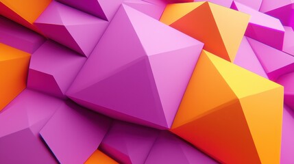Obraz premium Vibrant Abstract Geometric Shapes in Pink and Orange Tones