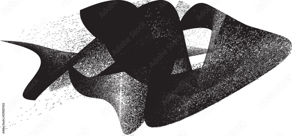 Aufkleber sprayed black spiral line .graffiti art design . noise dispersion grungy wavy logo . spray effect .g