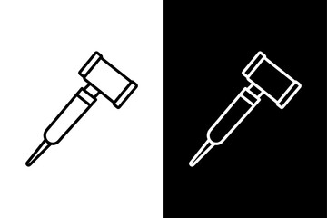 Simple Otoscope Icon High-Quality Black and White Silhouette Vector.