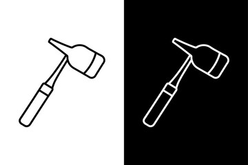 Simple Otoscope Icon High-Quality Black and White Silhouette Vector.