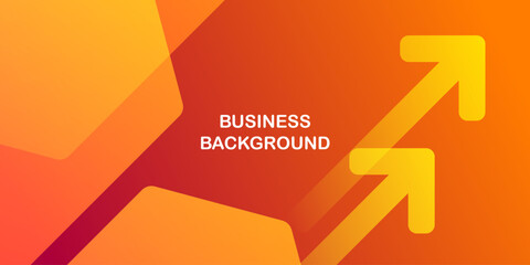 Modern orange creative economy investment report chart arrow up illustration background	
